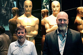 Wayne Clark and Brendan Kelly at Academy of Motion Pictures and Sciences theater in Los Angeles 